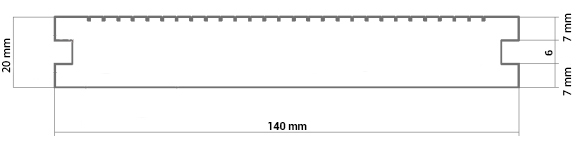 Schéma plného terasového prkna Guttadeck Strong